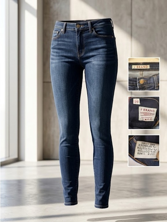 J Brand Denim - J Brand "Pure" Skinny Leg Jeans in Dark Wash Blue  | Size 29